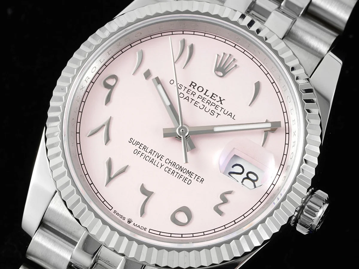 Datejust 36 126234 Pink Dial with Arabic Numerals in Steel