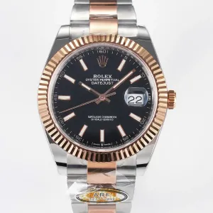 DateJust 41 126331 ARF 1:1 Best Edition 904L Steel Black Dial on SS/RG Oyster Bracelet SH3235（Gain Weight）