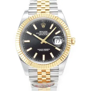DateJust 41 126333 904L SS/RG Clean 1:1 Best Edition Steel Black Stick Dial on Jubilee Bracelet VR3235