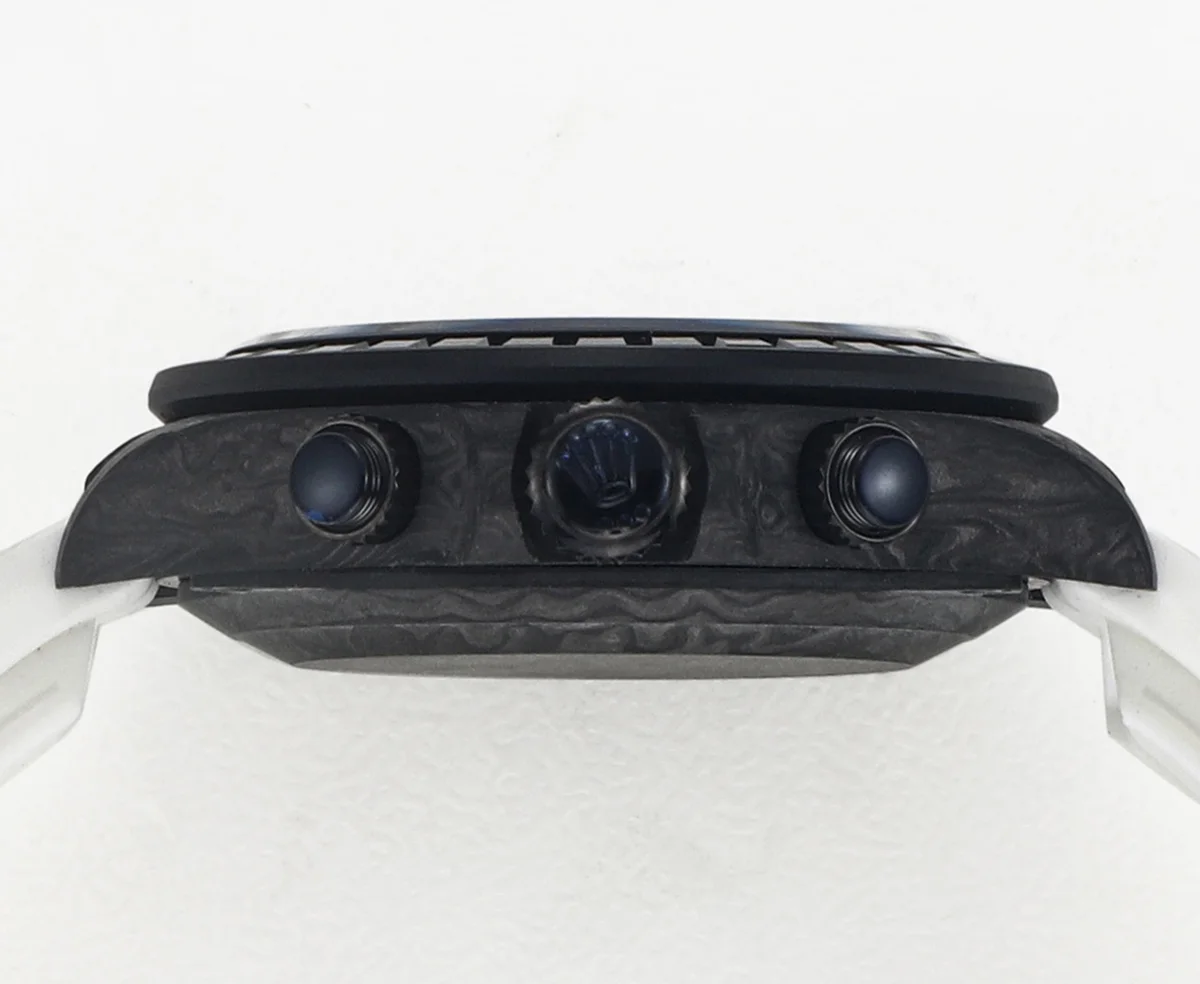 DIW Daytona Rainbow Black Carbon with White Rubber Strap