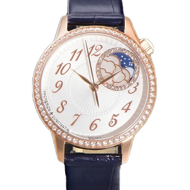 Egerie Moonphase Muse White Dial in Pink Gold