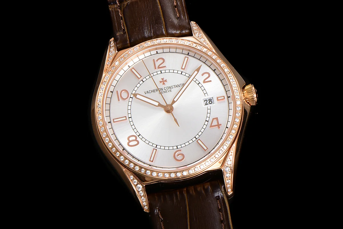 Fiftysix Silver Dial with Diamond Bezel in Pink Gold Ref: 4600E