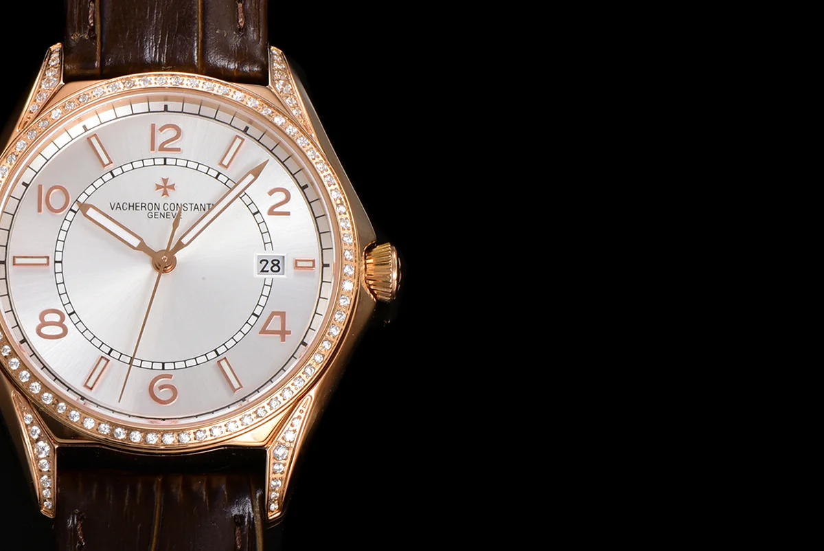 Fiftysix Silver Dial with Diamond Bezel in Pink Gold Ref: 4600E