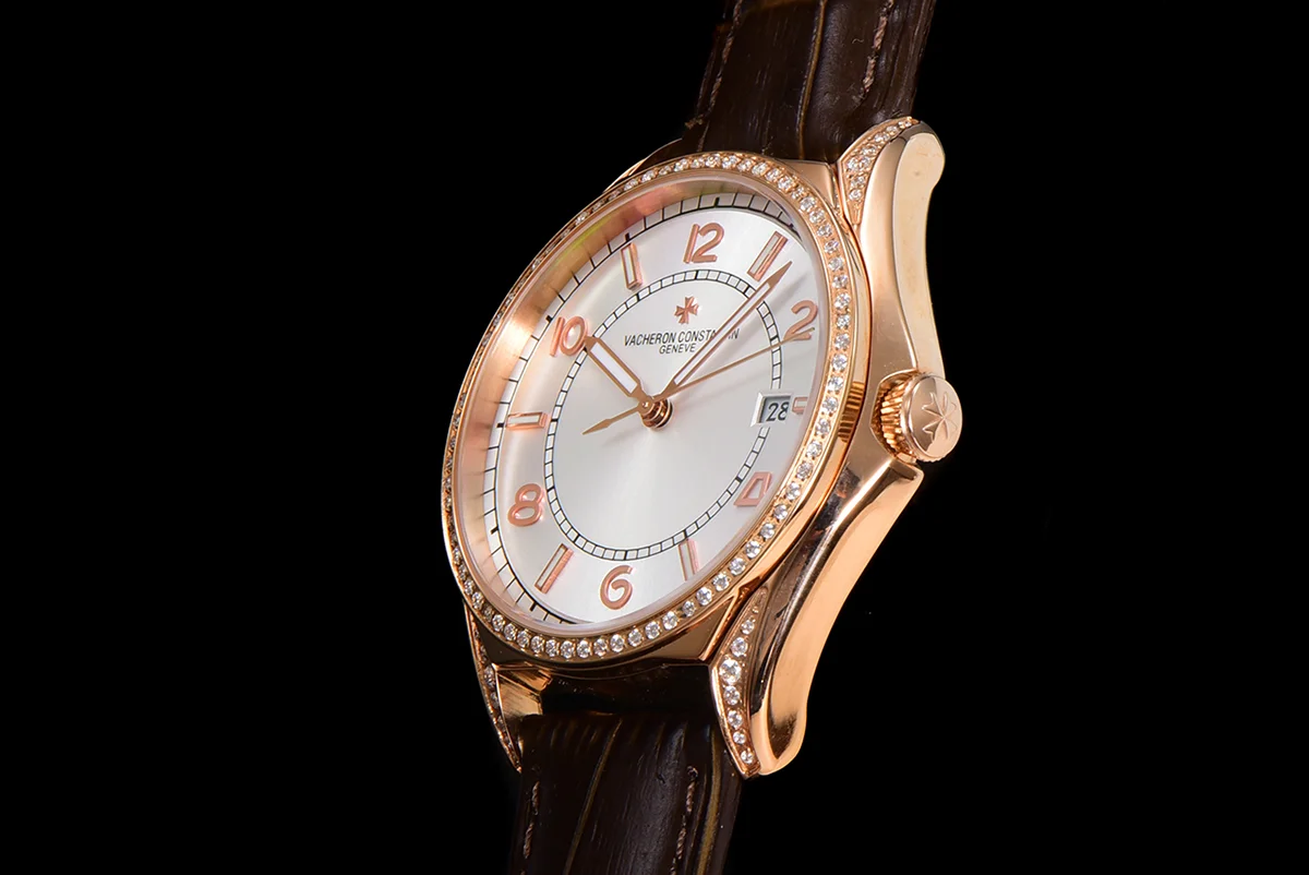 Fiftysix Silver Dial with Diamond Bezel in Pink Gold Ref: 4600E