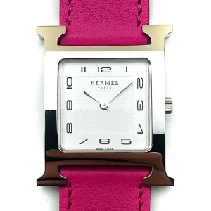 Heure H Steel on Pink Fjord Leather Strap