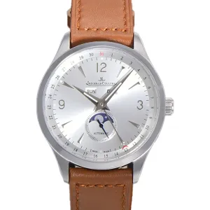 Master Calendar Silver Dial in Steel on Brown Leather Strap