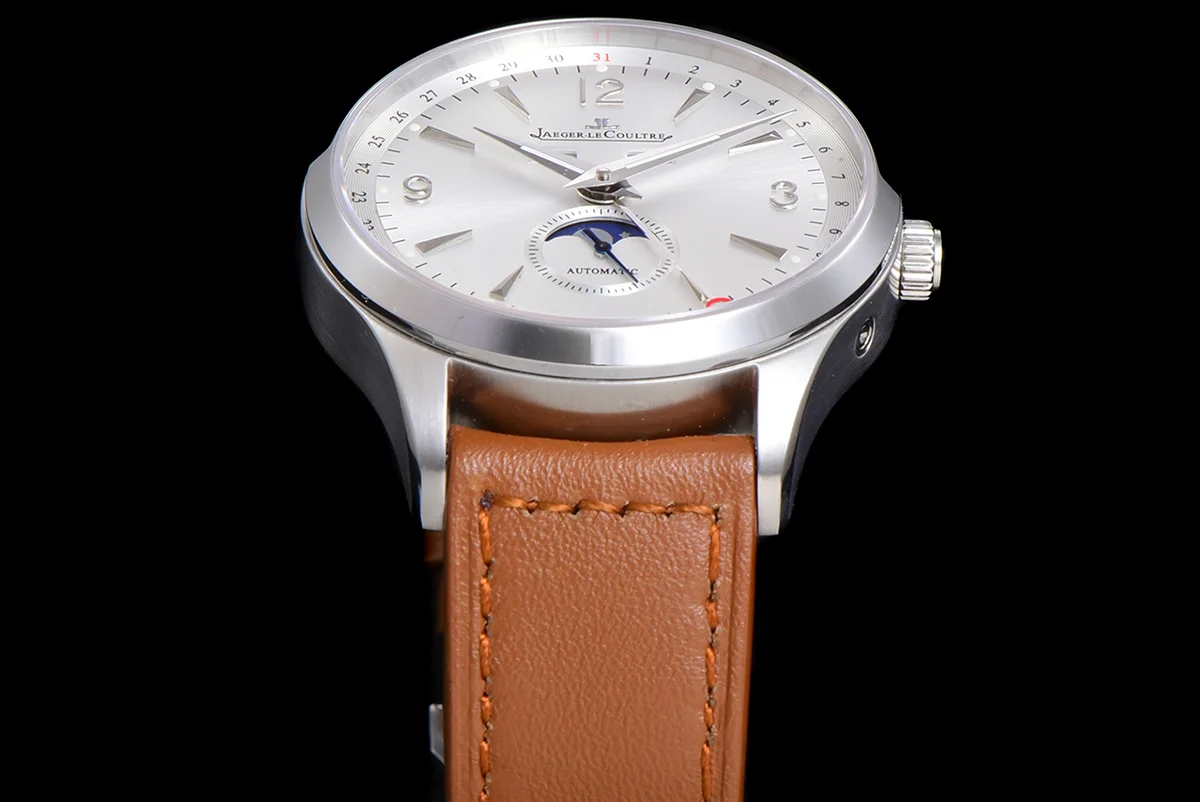 Master Calendar Silver Dial in Steel on Brown Leather Strap