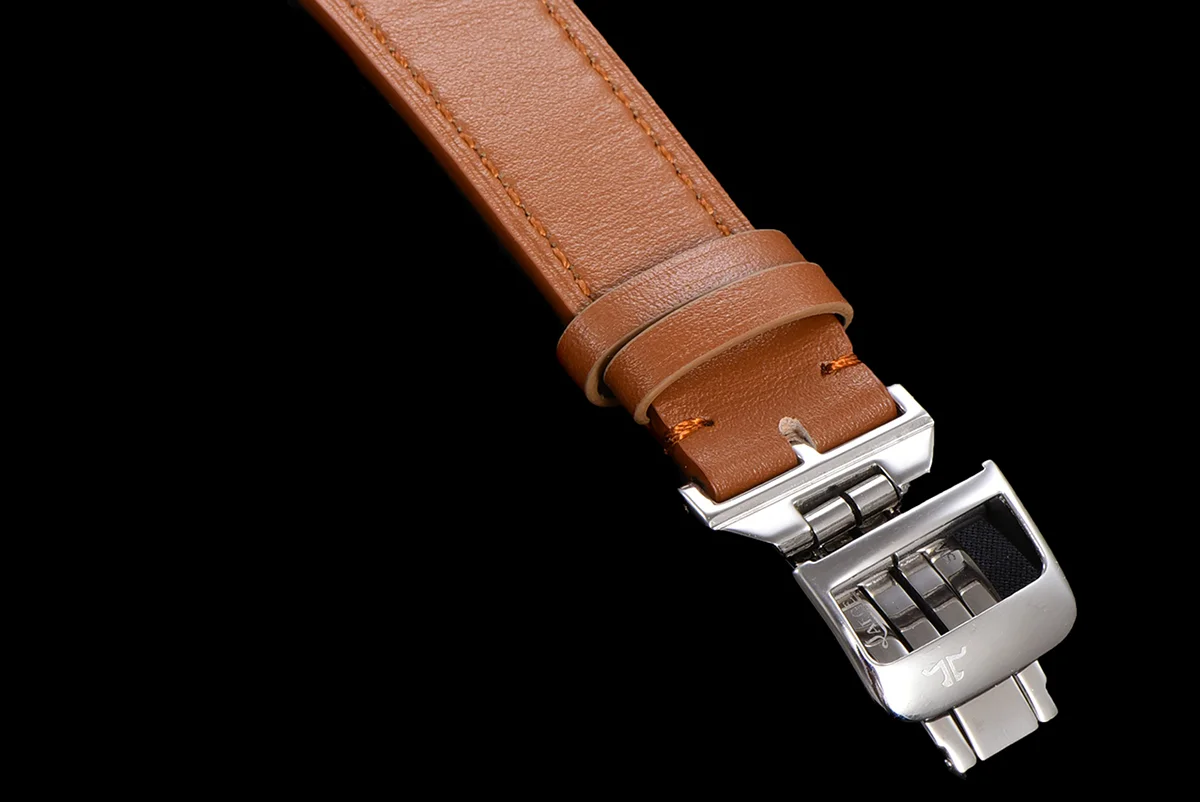 Master Calendar Silver Dial in Steel on Brown Leather Strap