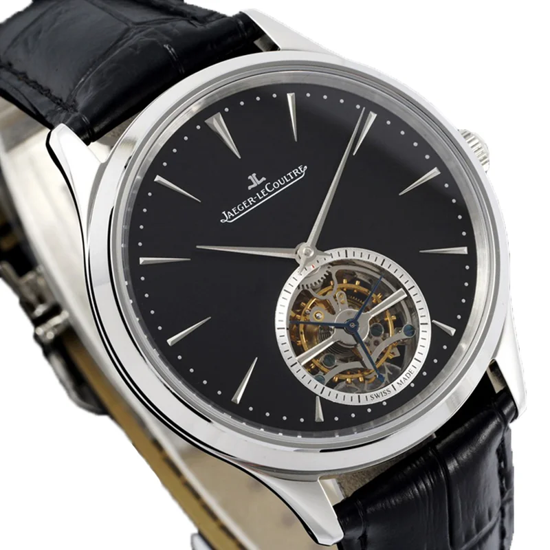 Master Control Tourbillon Black Dial in Steel