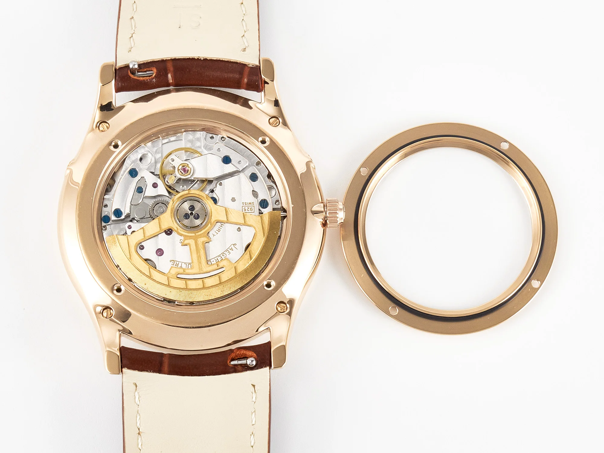 Master Ultra Thin Moon RG Z+F 1:1 Best Edition White Dial on Brown Leather Strap A925