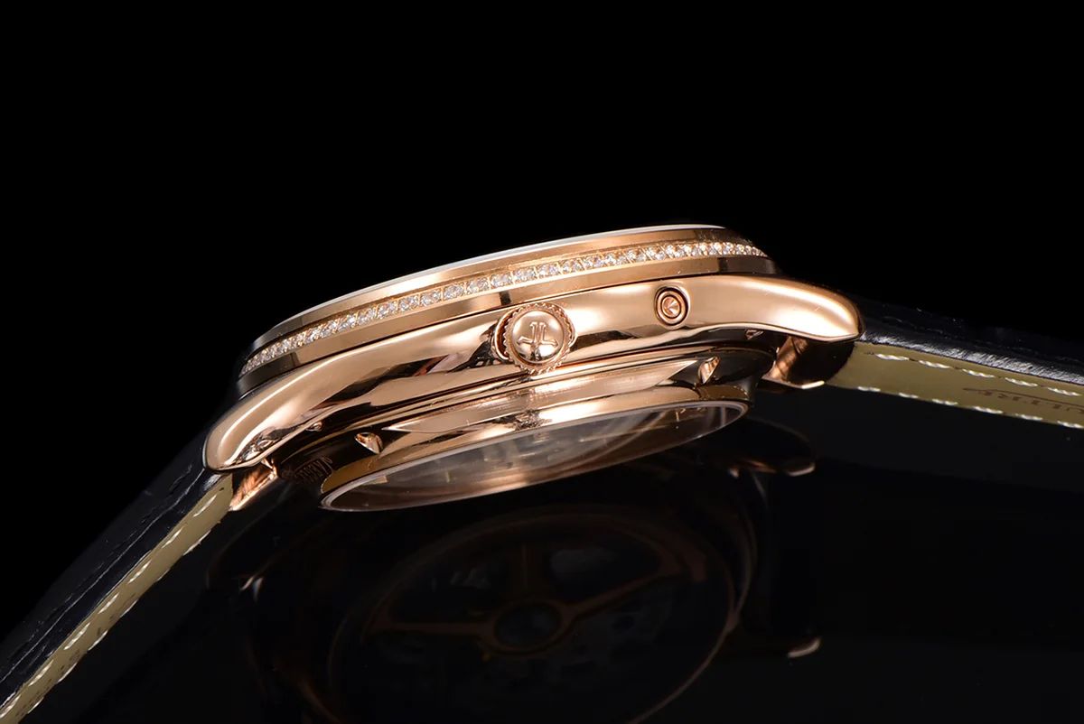 Master Ultra Thin Tourbillon White Dial with Diamond Bezel in Rose Gold