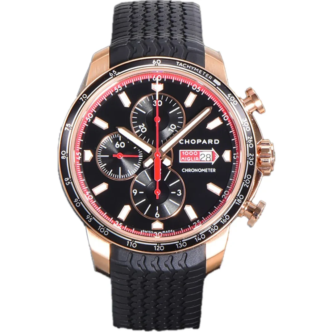 Mille Miglia GTS Chrono Black Dial in Rose Gold