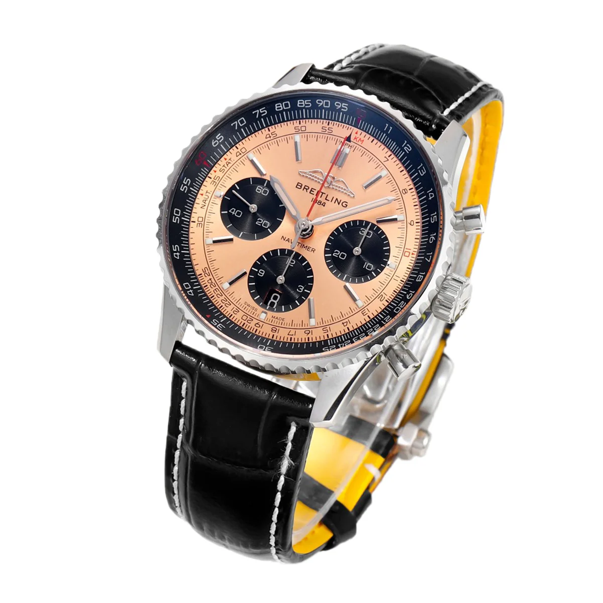 Navitimer B01 Chronograph 43 Copper Dial in Steel on Leather Strap Ref. AB0138241K1P1