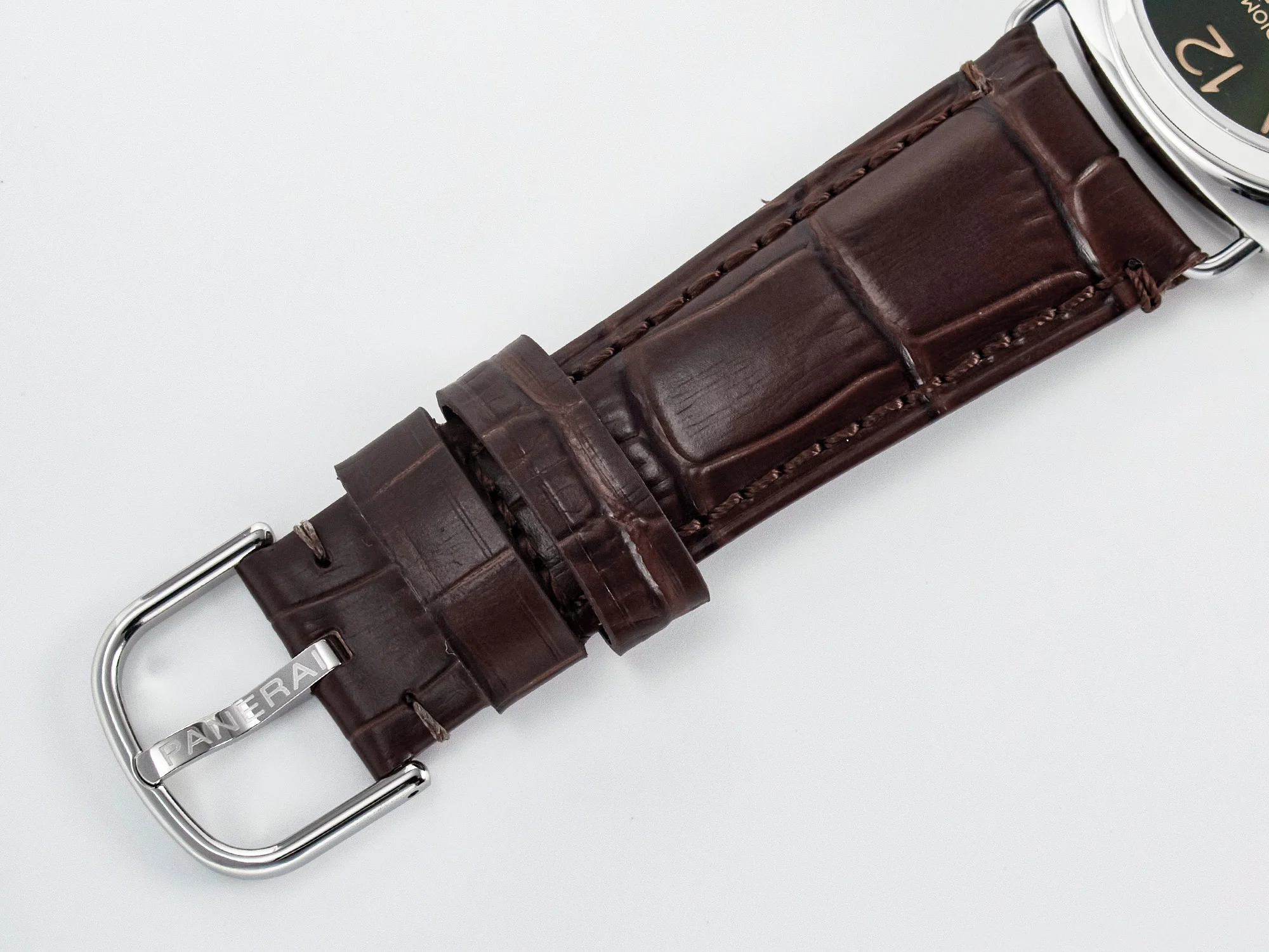 PAM1386 Radiomir 40mm TTF 1:1 Best Edition Green Dial on Brown Leather Strap P900