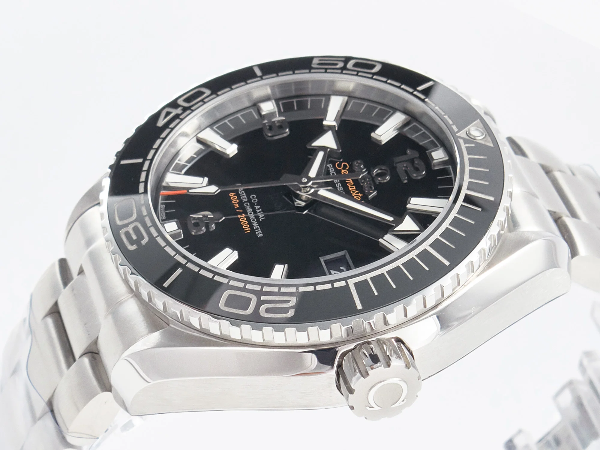 Planet Ocean 600M 39.5mm VSF 1:1 Best Edition Black Dial Black Ceramic Bezel on SS Bracelet A8800