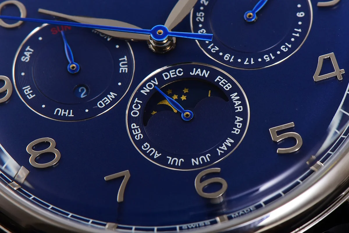 Portofino Perpetual Calendar IW3446 Blue Dial in Steel