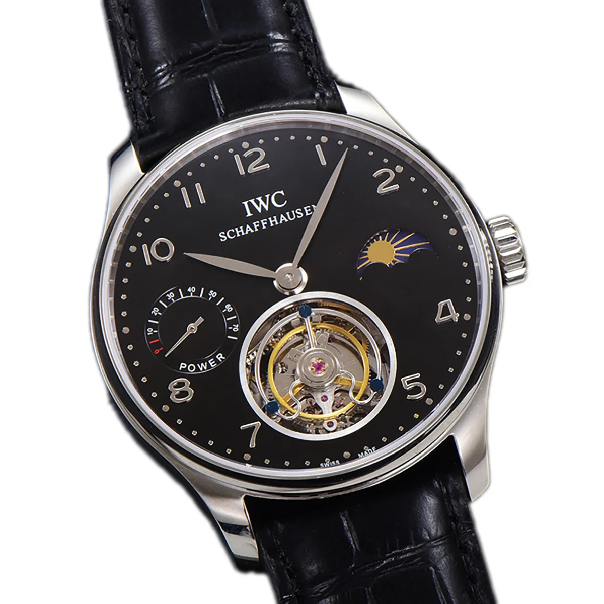 Portugese Tourbillon Black Dial on Steel