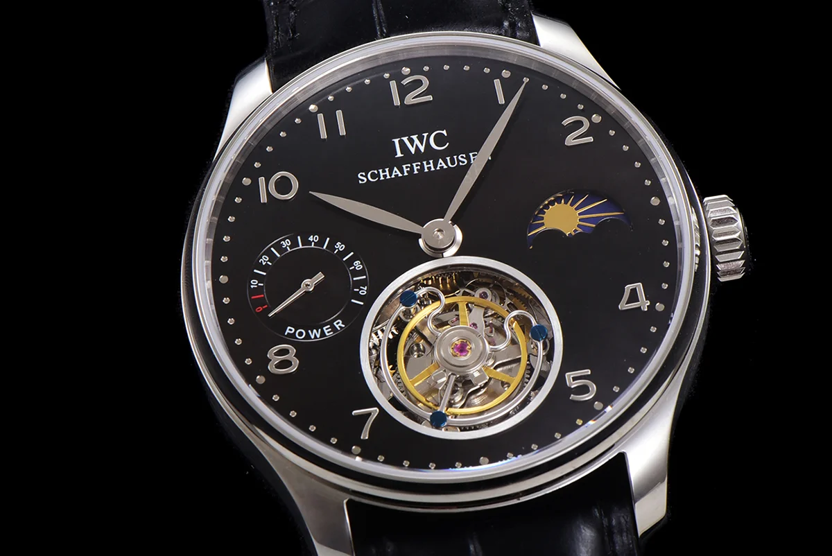 Portugese Tourbillon Black Dial on Steel