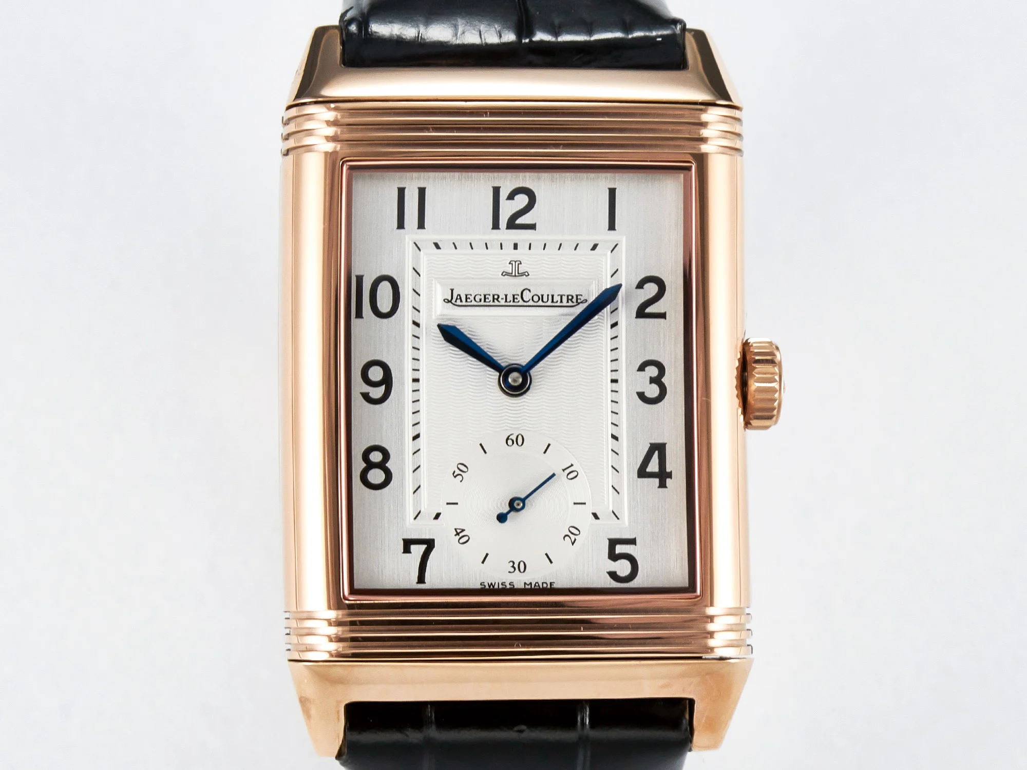 Reverso Classic Duoface Small Seconds RG MGF Best Edition White Textured Dial on Black Leather Strap A854A