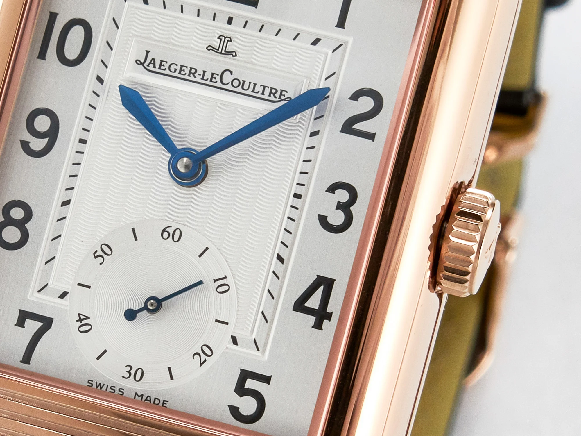 Reverso Classic Duoface Small Seconds RG MGF Best Edition White Textured Dial on Black Leather Strap A854A