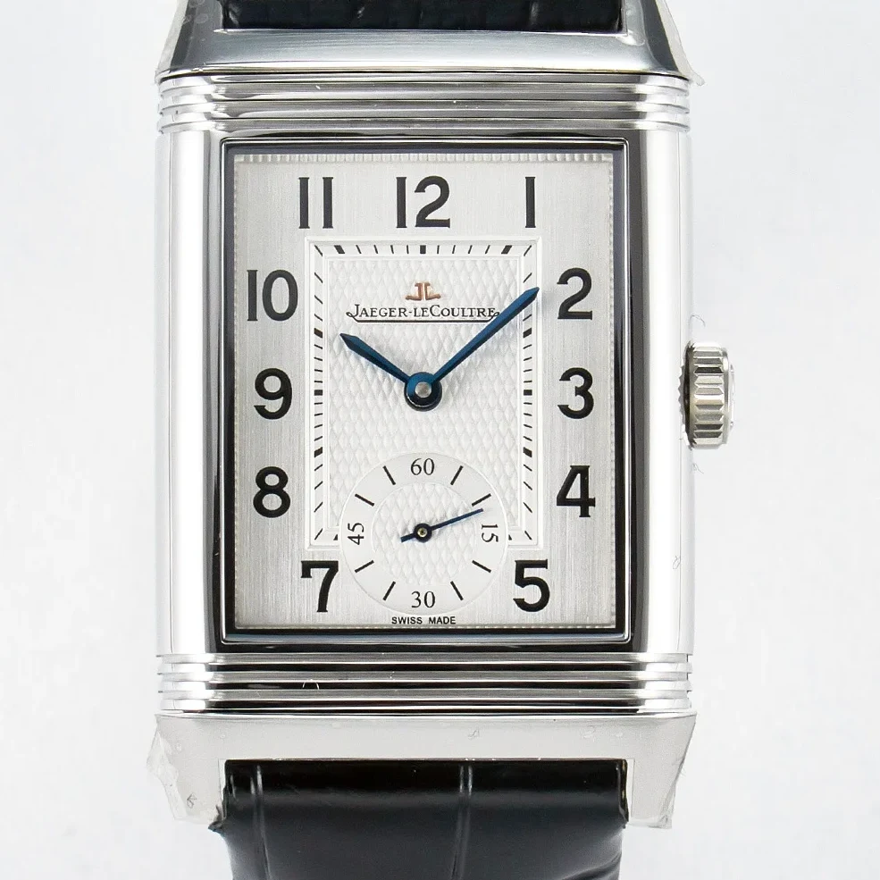 Reverso Classic Duoface Small Seconds SS MGF Best Edition White Guilloché Dial on Black Leather Strap A854A