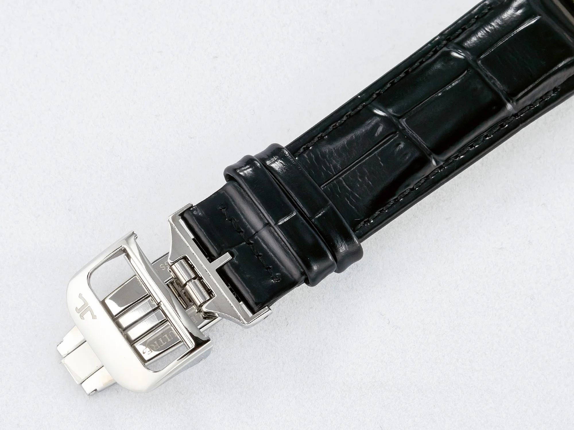 Reverso Classic Duoface Small Seconds SS MGF Best Edition White Guilloché Dial on Black Leather Strap A854A