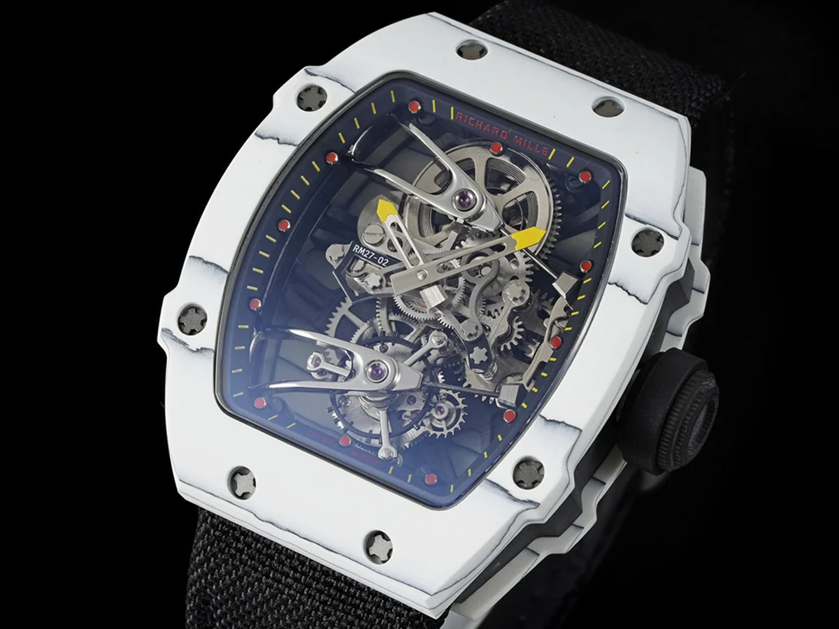 RM 027-02 Tourbillon Rafael Nadal White NTPT on Black Nylon Strap