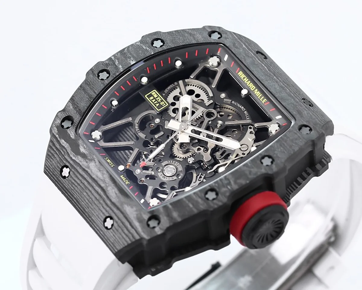 RM 035-01 Rafael Nadal NTPT Carbon White Rubber Strap