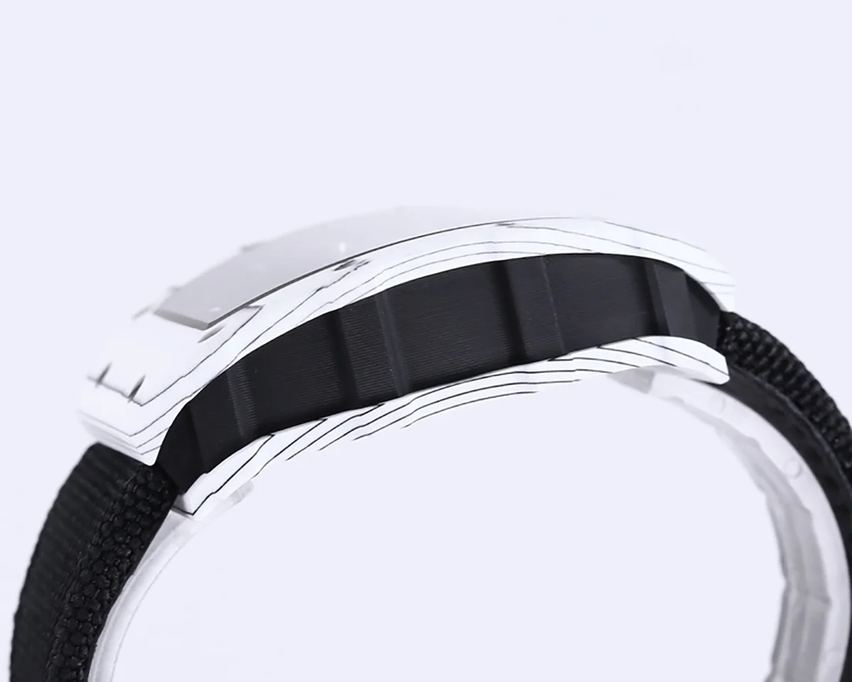 RM 035-01 Rafael Nadal White NTPT on Black Nylon Strap