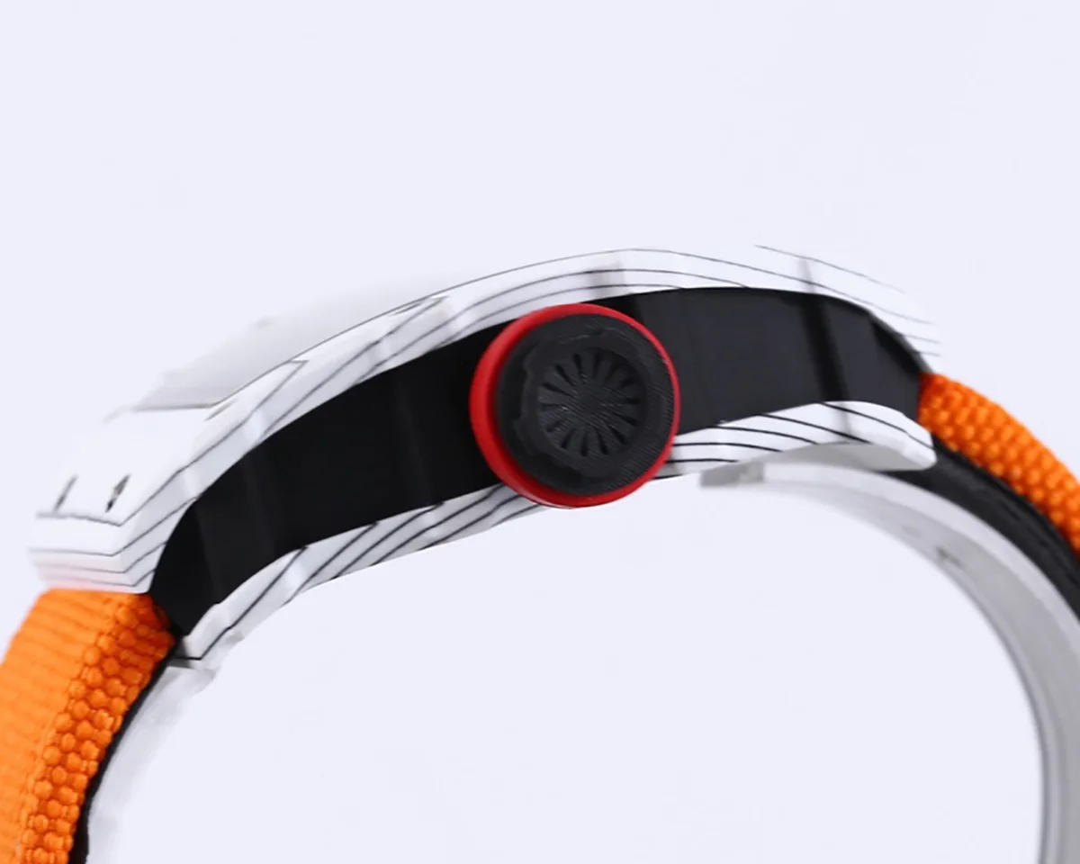 RM 035-01 Rafael Nadal White NTPT on Orange Nylon Strap