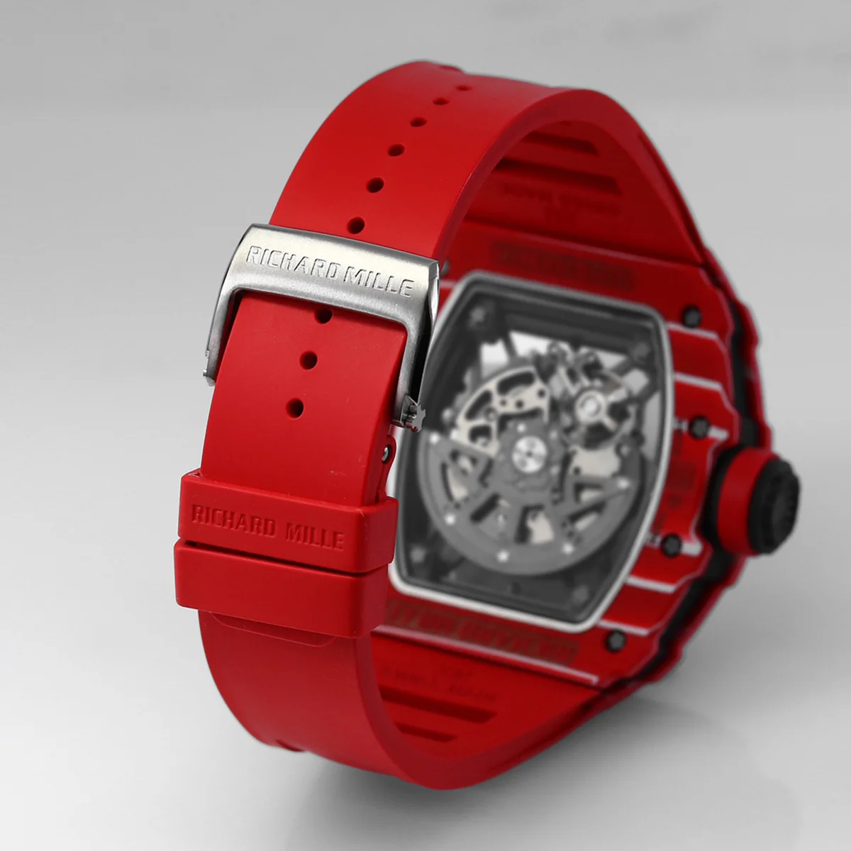 RM 035-02 Rafael Nadal TPT Red on Red Rubber Strap