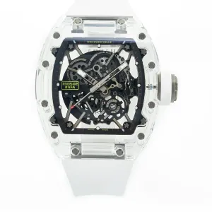 RM035 TRANSPARENT SONIC Best Edition Skeleton Dial on White Rubber Strap Clone RMUL2 V2