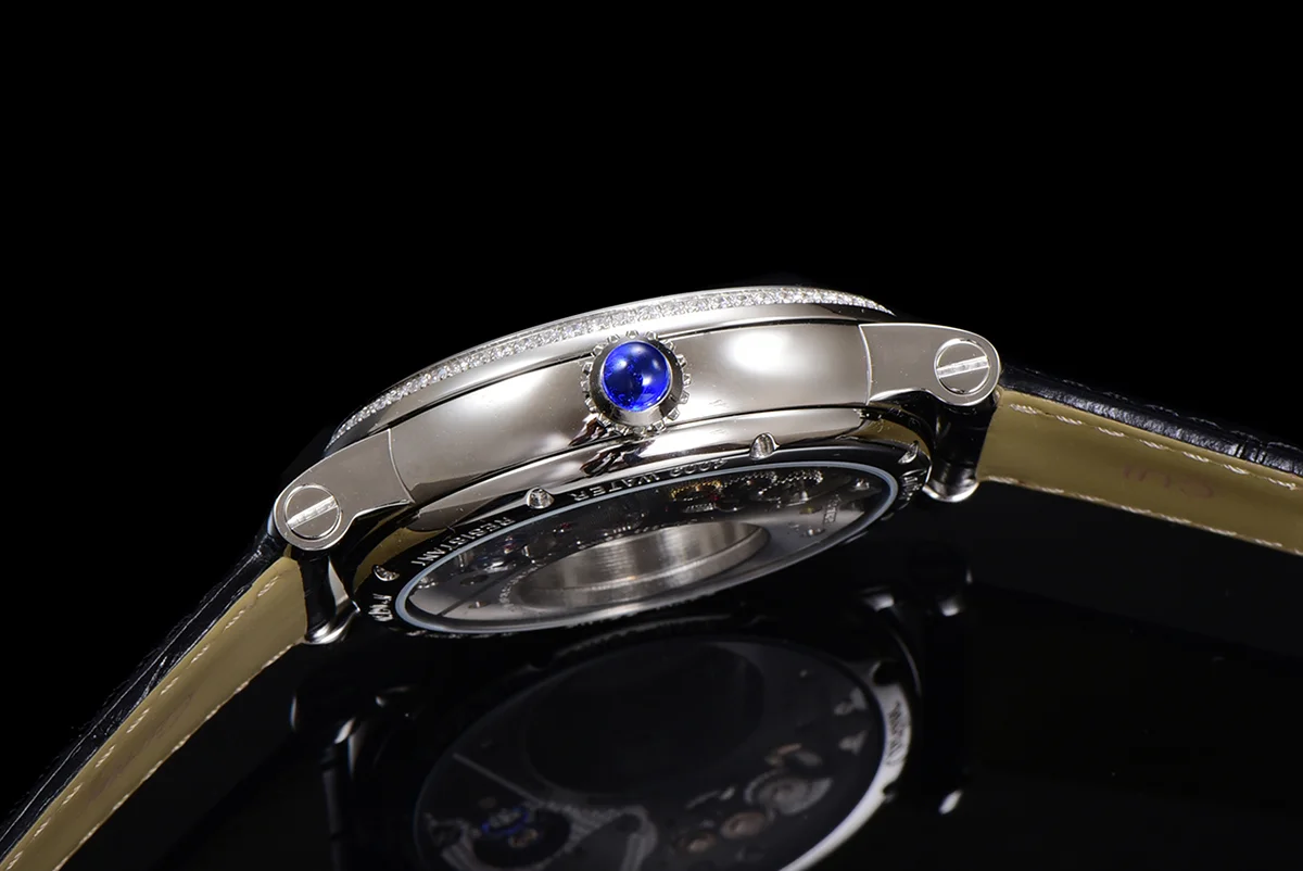 Rotonde De Cartier White Dial with Diamond Bezel in Steel