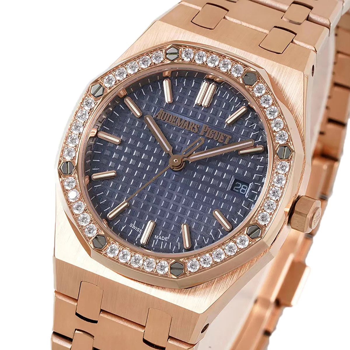 Royal Oak Selfwinding 77351OR 34mm Blue Dial in Pink Gold