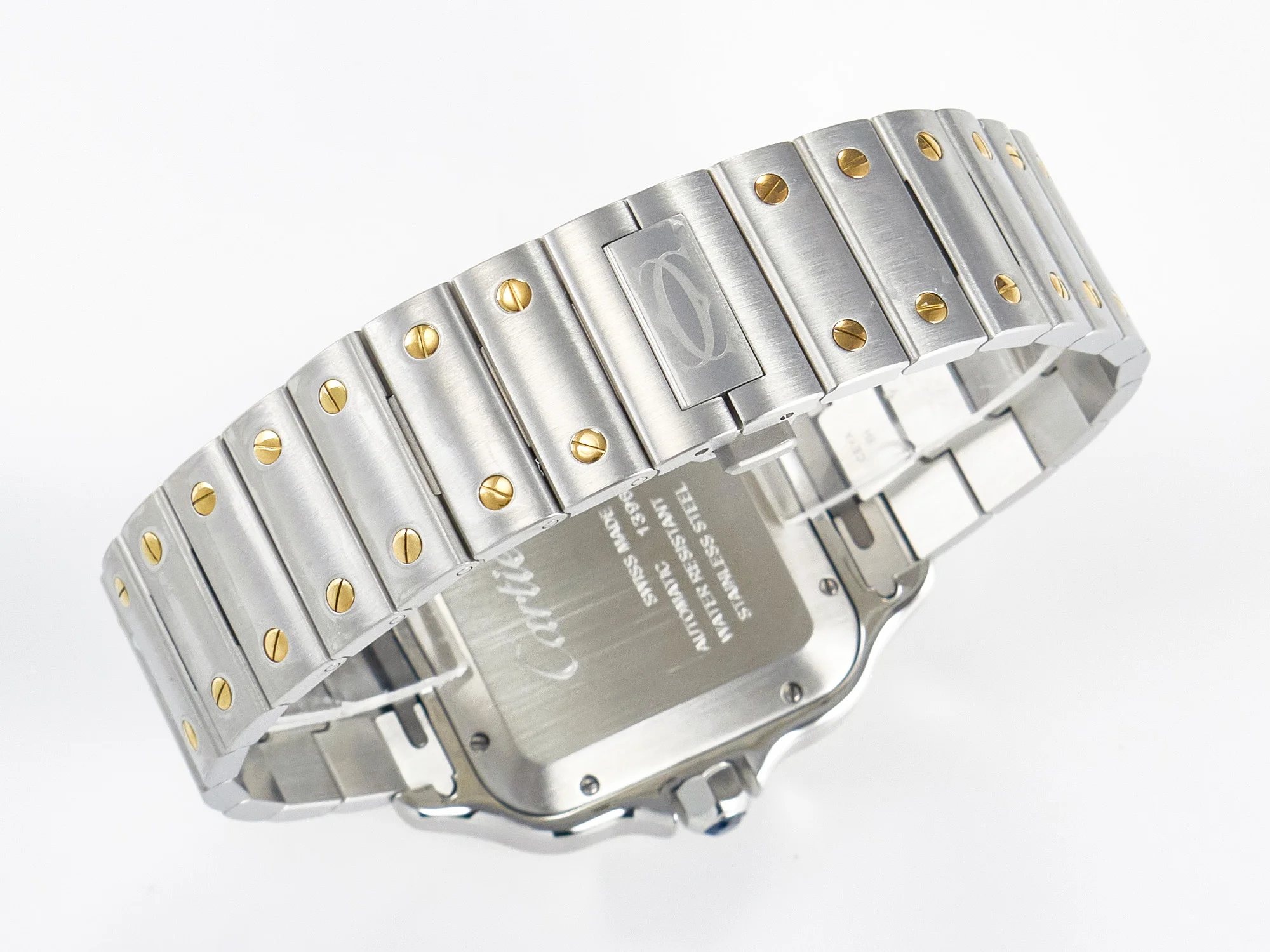 Santos de Cartier 40mm 2018 BVF 1:1 Best Edition YG Bezel White Dial on SS SmartLinks Bracelet MIYOTA 9015