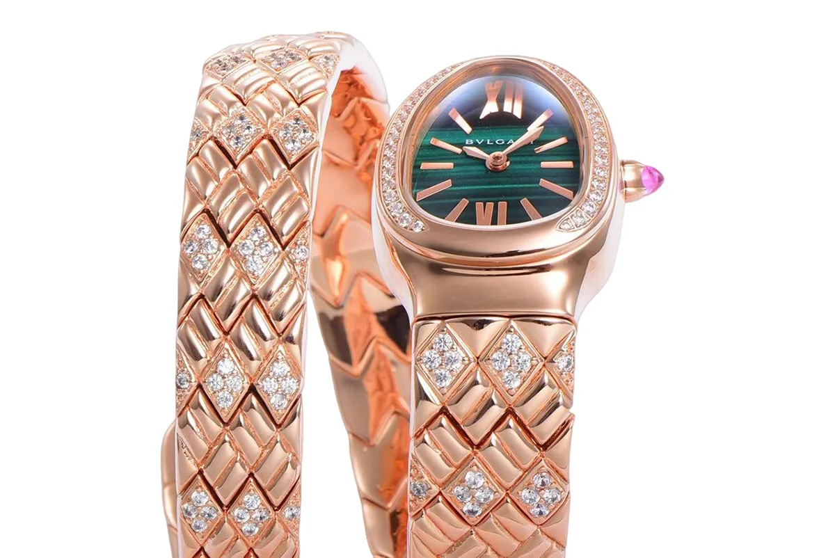Serpenti Seduttori Watch Green Dial in Rose Gold with Diamonds