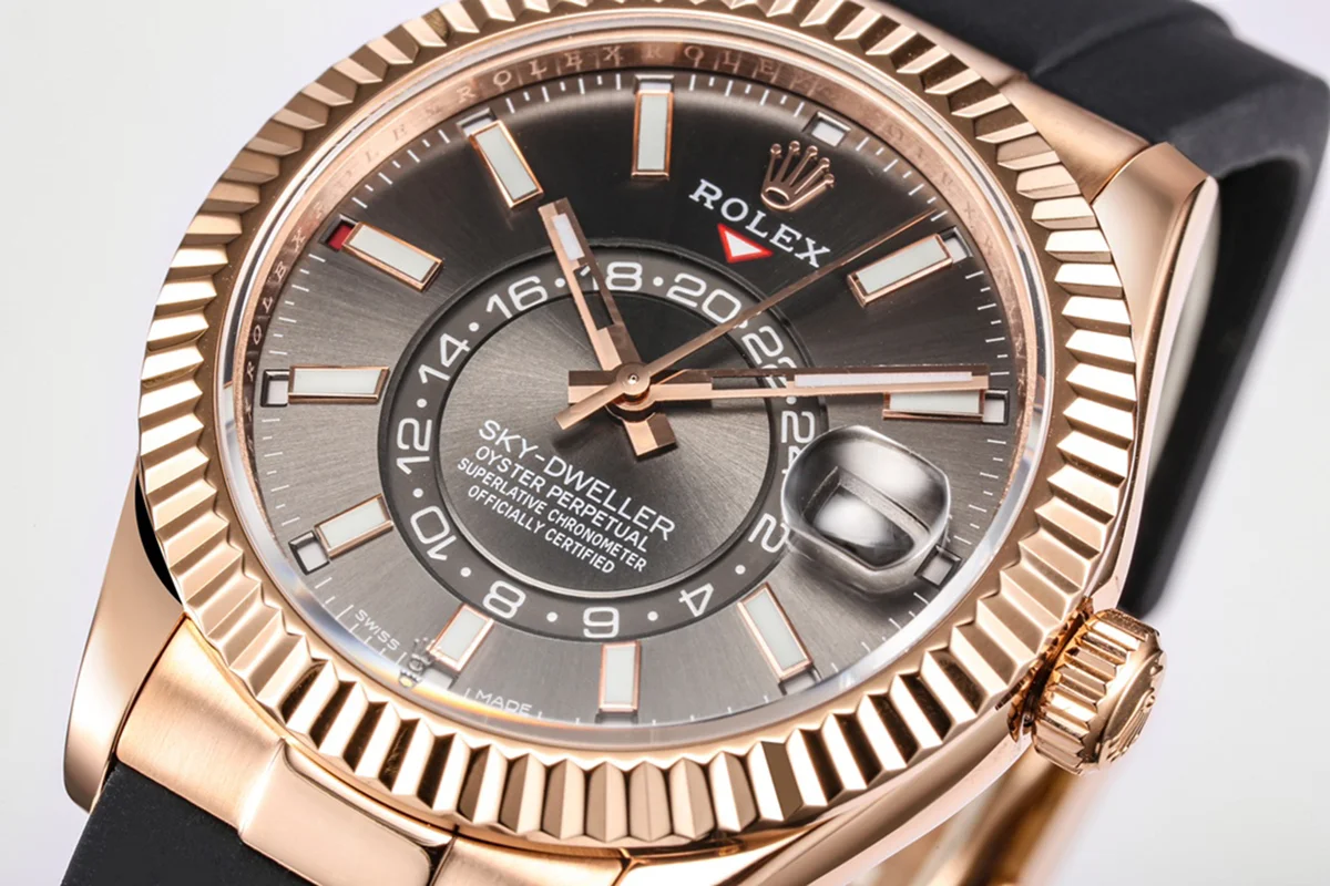 Sky-Dweller 336235 Slate Dial in Everose Gold on Rubber Strap