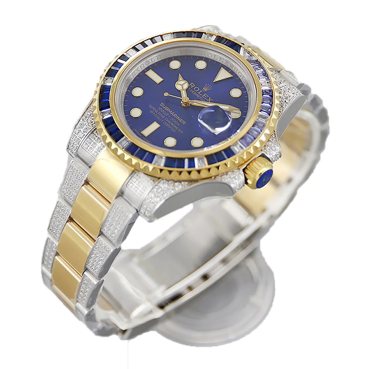 Submariner 116613LB Blue Dial in Steel/Yellow Gold with Diamonds Bezel