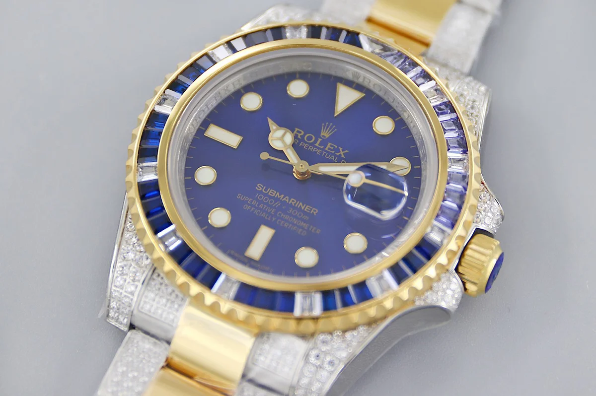 Submariner 116613LB Blue Dial in Steel/Yellow Gold with Diamonds Bezel