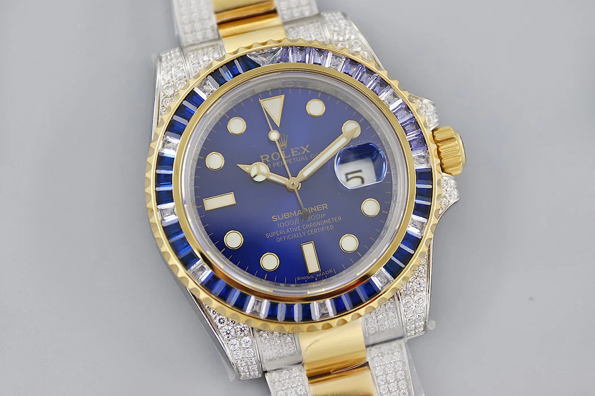 Submariner 116613LB Blue Dial in Steel/Yellow Gold with Diamonds Bezel