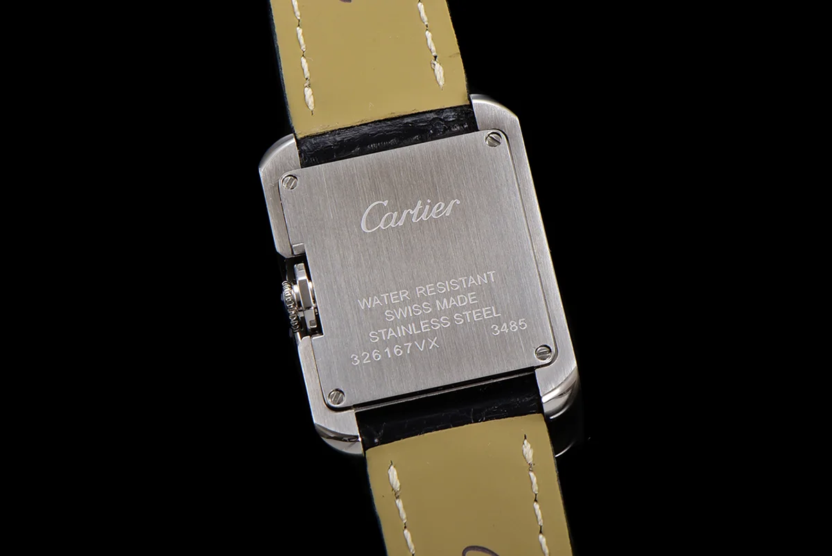 Tank Anglaise 30.2mm White Dial in Steel on Leather Strap