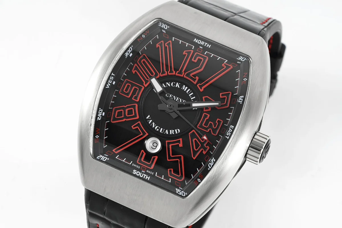 Vanguard Black Dial with Red Markers V 45