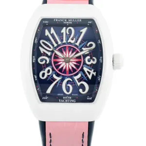 Vanguard Moonphase V32 Blue Dial in Ceramic on Pink Strap