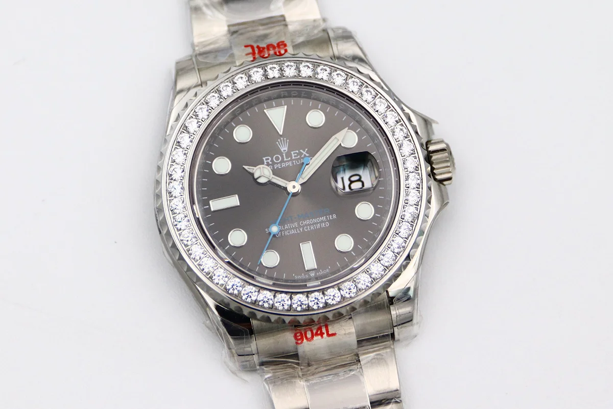 Yacht-Master 116622 Rolesium Grey Dial with White Diamond Bezel