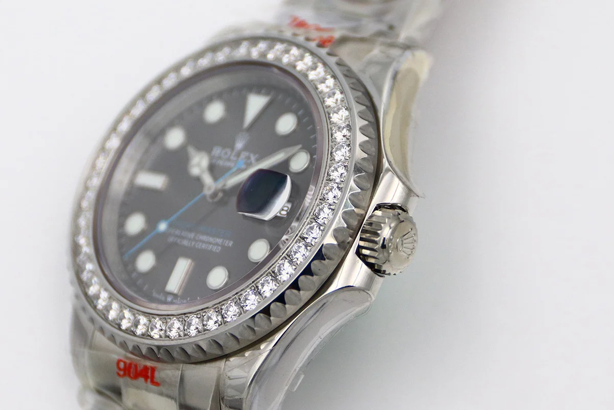 Yacht-Master 116622 Rolesium Grey Dial with White Diamond Bezel