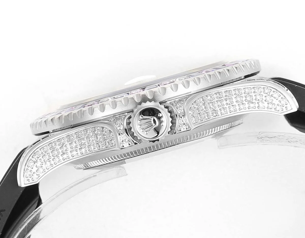 Yacht Master 40 Black Dial with Rainbow Diamond Bezel
