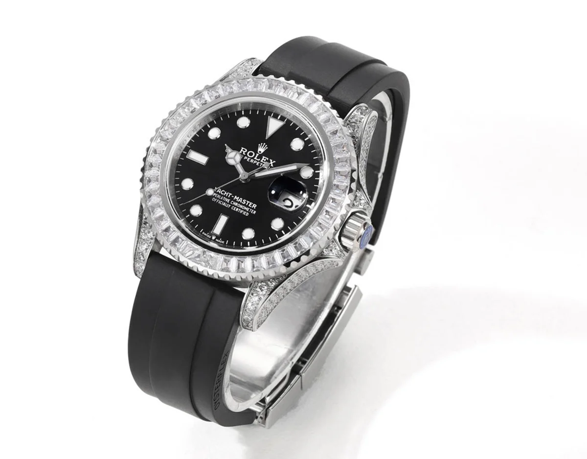 Yacht Master 40 Black Dial with White Diamond Bezel
