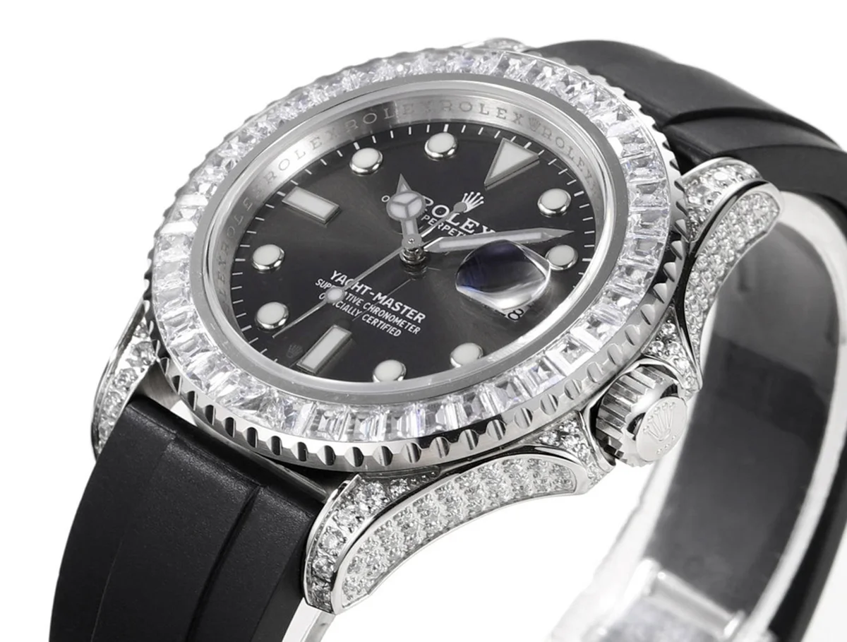 Yacht Master 40 Grey Dial with White Diamond Bezel
